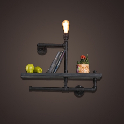 Pipe Rack Dining Room Wall Light Industrial Iron Black Wall Mounted Light Fixture