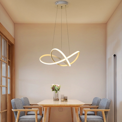 Twist LED Pendant Lighting Simplicity Metal Dining Room Chandelier Light Fixture