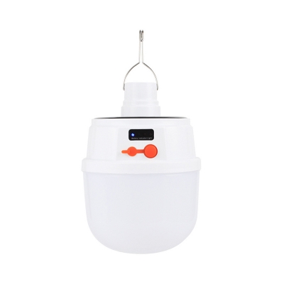 1 Piece Bowl Outdoor LED Hanging Light Plastic Modern Solar Pendant Light in White