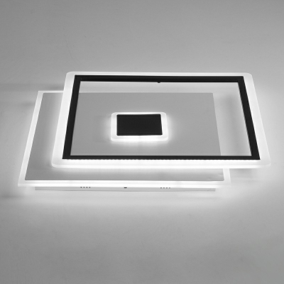 Acrylic Square LED Flush Mount Light Fixture Minimalistic Black Ceiling Light for Bedroom