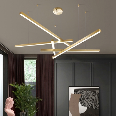 Aluminum Sticks LED Hanging Chandelier Minimalistic Suspension Pendant Light for Bedroom