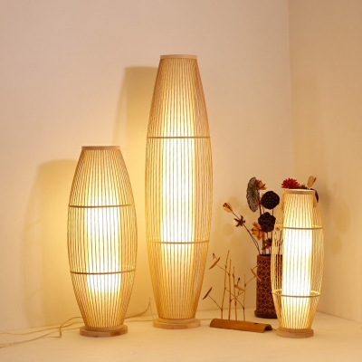 Barrel Shaped Cage Floor Lamp Asian, Asian Looking Floor Lamps