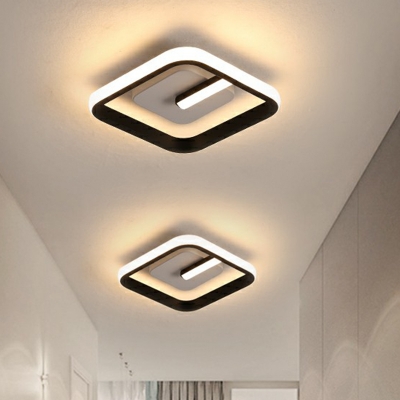 Black Geometric Shaped LED Flush Mount Lighting Simplicity Acrylic Ceiling Light for Kitchen