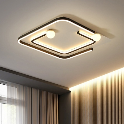 Black Ultrathin LED Flush Mount Lighting Simplicity Acrylic Ceiling Light Fixture