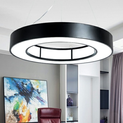 Minimalism Circular LED Chandelier Light Acrylic Meeting Room Suspended Lighting Fixture