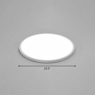 Minimalism Disc Shaped Ceiling Lamp Metal Corridor LED Flush Mount Lighting in White