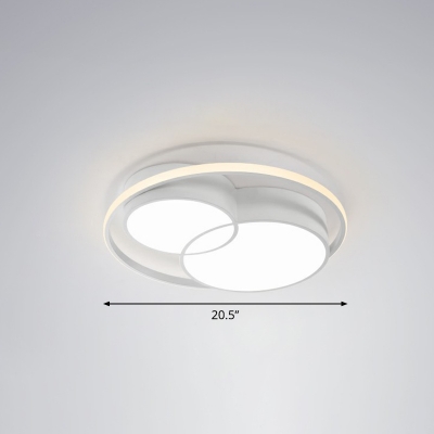 Modern LED Flush Mount Lamp Halo Ring Ceiling Mount Light Fixture with Acrylic Shade for Bedroom