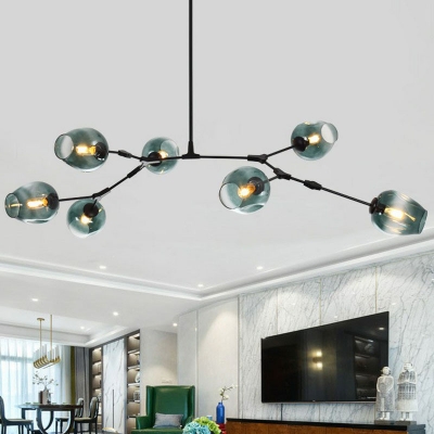 Molecular Bubble Chandelier Lighting Minimalist Handblown Glass 7 Bulbs Living Room Pendant Light