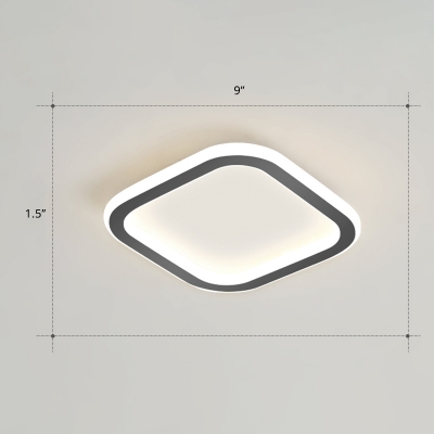 Simplicity Geometric Flush Lighting Metal Entryway LED Flush Ceiling Light Fixture