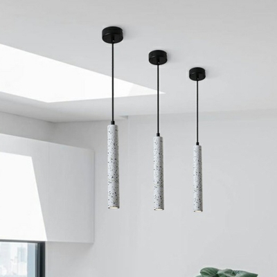 Tubular Kitchen Down Lighting Pendant Terrazzo Nordic Style LED Hanging Light Fixture