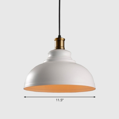 1-Light Commercial Pendant Lighting Loft Style Bowl Shaped Metal Ceiling Hang Light