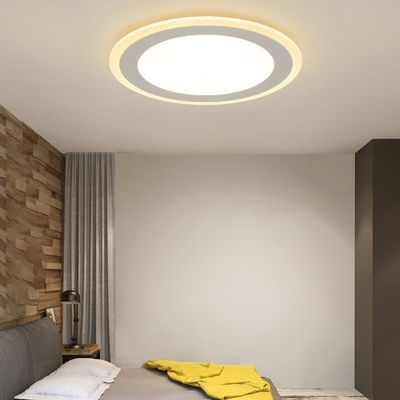 Acrylic Circular LED Flush Mount Modern White Flushmount Ceiling Light for Bedroom