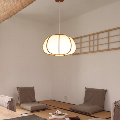Bamboo Handmade Ceiling Light Japanese Single Wood Hanging Pendant Light for Restaurant