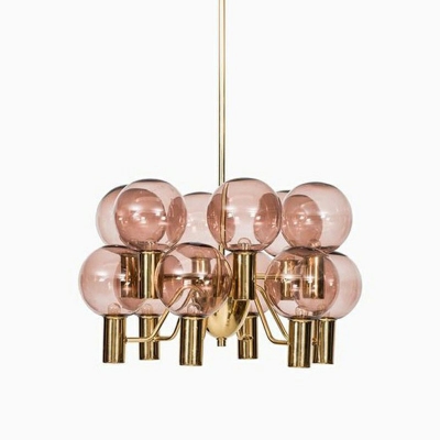 Bubble Chandelier Pendant Light Contemporary Colored Glass 12 Bulbs Dining Room LED Hanging Light