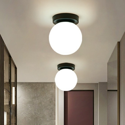 Glass Globe Flushmount Ceiling Lamp Simplicity 1-Light Flush Mount Light Fixture for Aisle