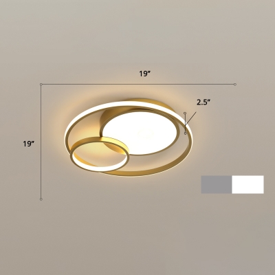 Modern Style Circle Shape LED Flush Mount Acrylic Bedroom Flushmount Ceiling Lighting