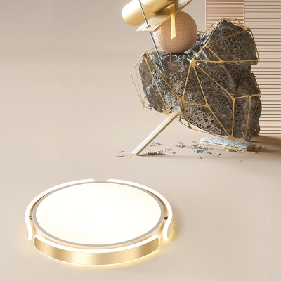 Round LED Flush Mount Light Simplicity Acrylic Gold Flush Mount Ceiling Light for Bedroom