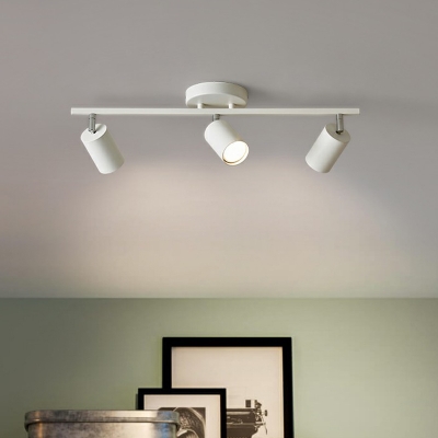 Tubular Metal Ceiling Track Lighting Minimalist Semi Flush Mount Spotlight for Living Room