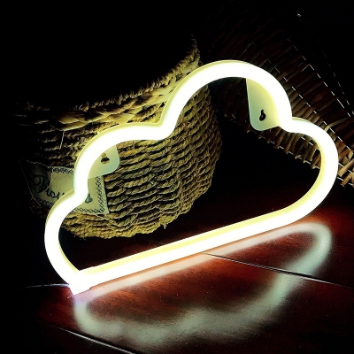 White Cloud Shaped Mini Night Light Cartoon Plastic Rechargeable LED Table Lamp for Kids Room Decor