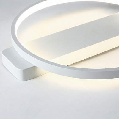 White Loop Shaped LED Flush Light Nordic Metallic Ceiling Mounted Lamp for Bedroom