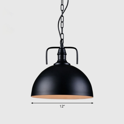 1-Light Commercial Pendant Lighting Loft Style Bowl Shaped Metal Ceiling Hang Light