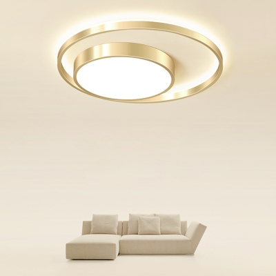 Acrylic Circular LED Flush Mount Light Simplicity Flush Mount Ceiling Light in Gold