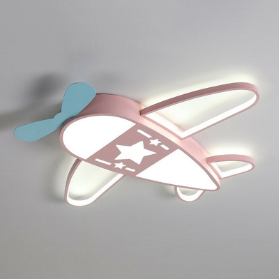 Airplane Kindergarten Flush Mount Lighting Acrylic Kids Style LED Flush Mount Fixture