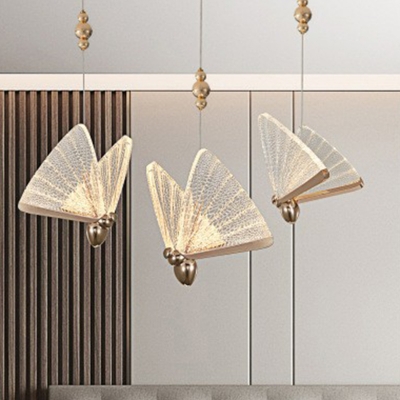 Artistic Butterfly Pendant Lighting Acrylic Living Room LED Hanging Ceiling Ligh