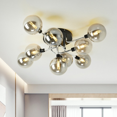Ball Flush Mounted Lamp Nordic Glass Living Room Semi-Flush Ceiling Light Fixture