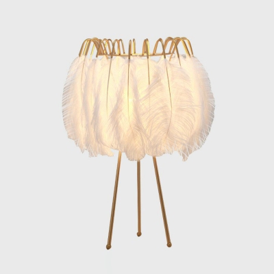 Floral Shaded Girls Bedside Table Light Feather Single Minimalistic Nightstand Lighting Ideas