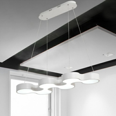 Geometrical Acrylic Chandelier Light Fixture Modern LED Hanging Pendant Light for Gymnasium
