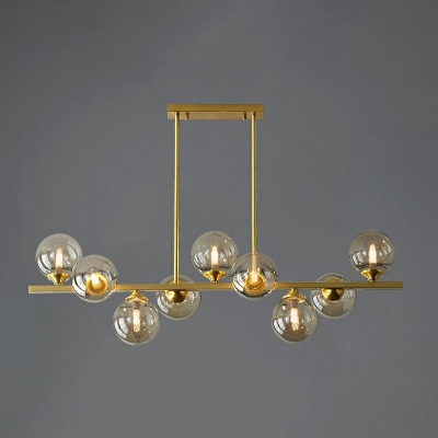 Globe LED Hanging Light Minimalist Handblown Glass Restaurant Island Ceiling Light in Gold