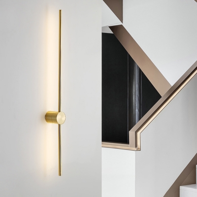 Gold Finish Stick Sconce Lighting Fixture Simplicity LED Metal Wall Light for Stairs