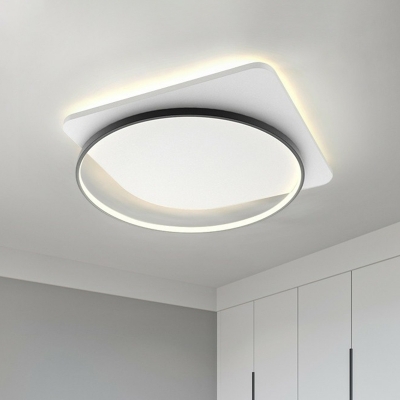 Halo Ring Metal Flush Light Fixture Minimalism LED Ceiling Mount Light for Bedroom
