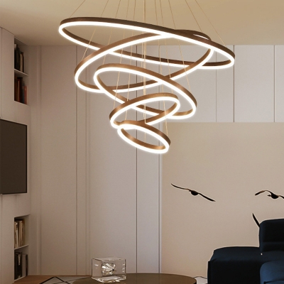 Layered Chandelier Lighting Minimalist Acrylic Living Room LED Pendant Light Fixture