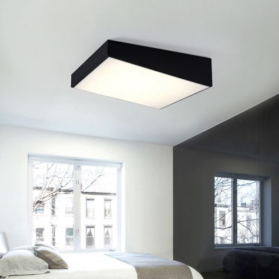 Rectangle Study Room LED Ceiling Light Fixture Metallic Nordic Creative Flush Mount Light in Black