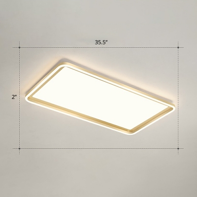 Rectangular Ultrathin Flush Mount Lamp Simple Acrylic Gold LED Ceiling Flush Light for Bedroom