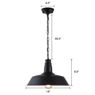 Retro Style Pot Lid Ceiling Light Single Iron Hanging Pendant Light for Restaurant