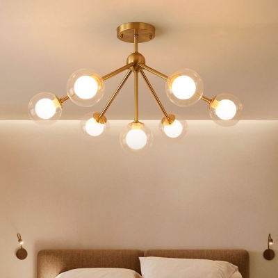 Sphere LED Suspension Light Nordic Style Double-Layer Glass Restaurant Chandelier Light in Gold