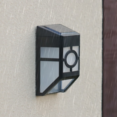 Black Box Solar Wall Washer Sconce Vintage Style Acrylic Gate LED Wall Mounted Light