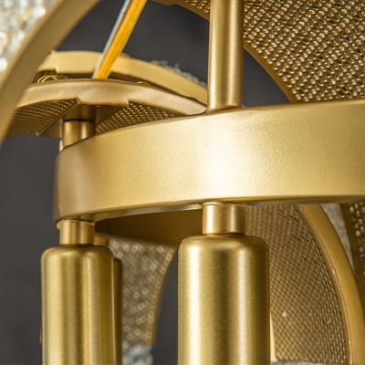Crystal Tassel Pendant Light Luxurious Post-Modern Gold Finish Hanging Light Fixture