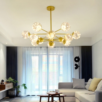 Handblown Glass Sphere LED Suspension Light Nordic Style Chandelier Light for Living Room