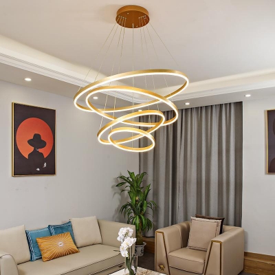 Layered Chandelier Lighting Minimalist Acrylic Living Room LED Pendant Light Fixture