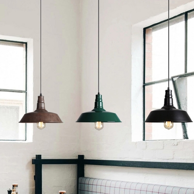 Loft Style Barn Shade Pendant Lighting Single Metal Hanging Ceiling Light for Dining Room