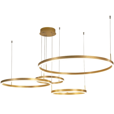 Loop Layered Acrylic LED Ceiling Lighting Modern Gold Chandelier Light for Living Room