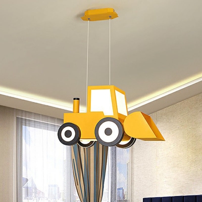 Metal Forklift Truck Shaped Chandelier Lighting Cartoon LED Pendant Lamp for Nursery