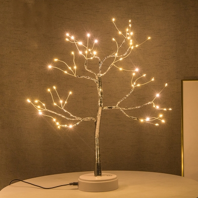Naked Tree Plastic Table Lamp Art Deco Gold Plated LED Night Lighting for Living Room