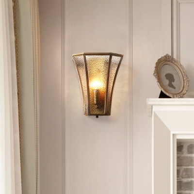 Single Wall Light Antique Flared Beveled Glass Wall Lighting Fixture for Corridor