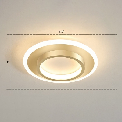 Small Aisle LED Ceiling Lamp Acrylic Minimalistic Flush Mount Light Fixture with Recessed Acrylic Diffuser