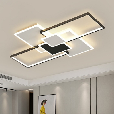 Stacked LED Flushmount Ceiling Lamp Minimalistic Metal Living Room Flush Mount Light Fixture